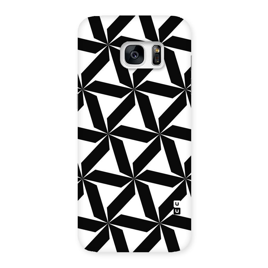 Black White Fan Design Back Case for Galaxy S7 Edge