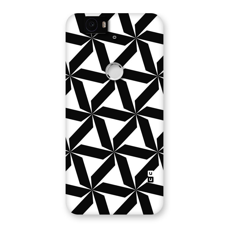 Black White Fan Design Back Case for Google Nexus-6P