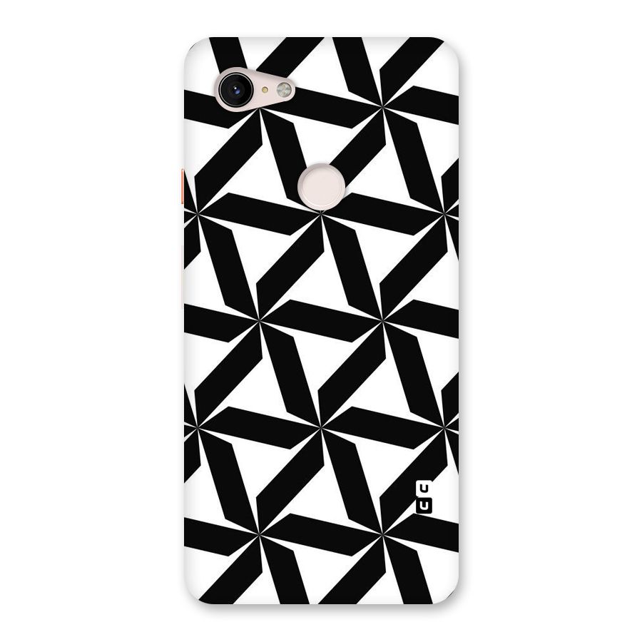 Black White Fan Design Back Case for Google Pixel 3 XL