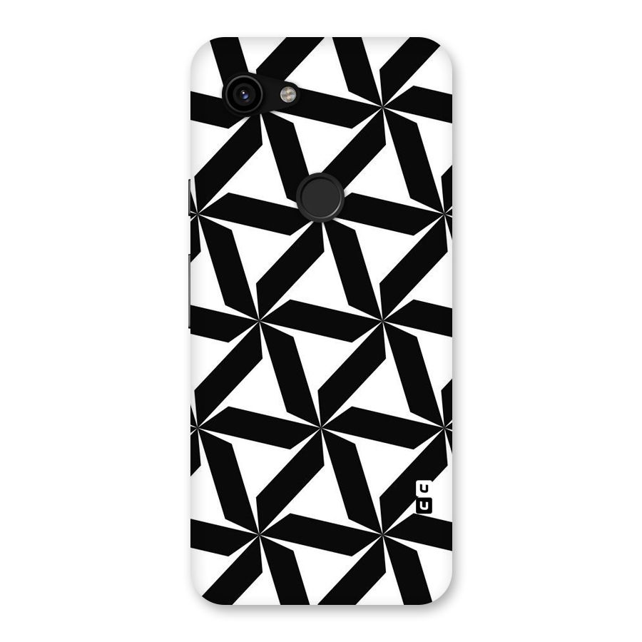 Black White Fan Design Back Case for Google Pixel 3a