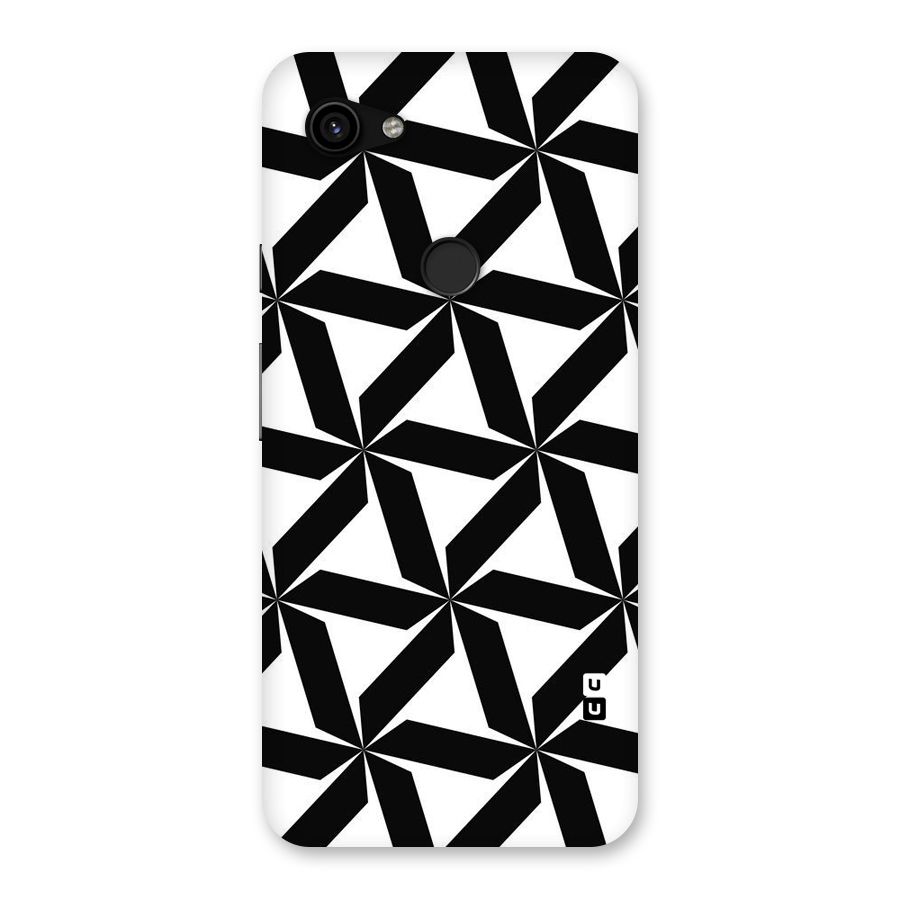 Black White Fan Design Back Case for Google Pixel 3a XL