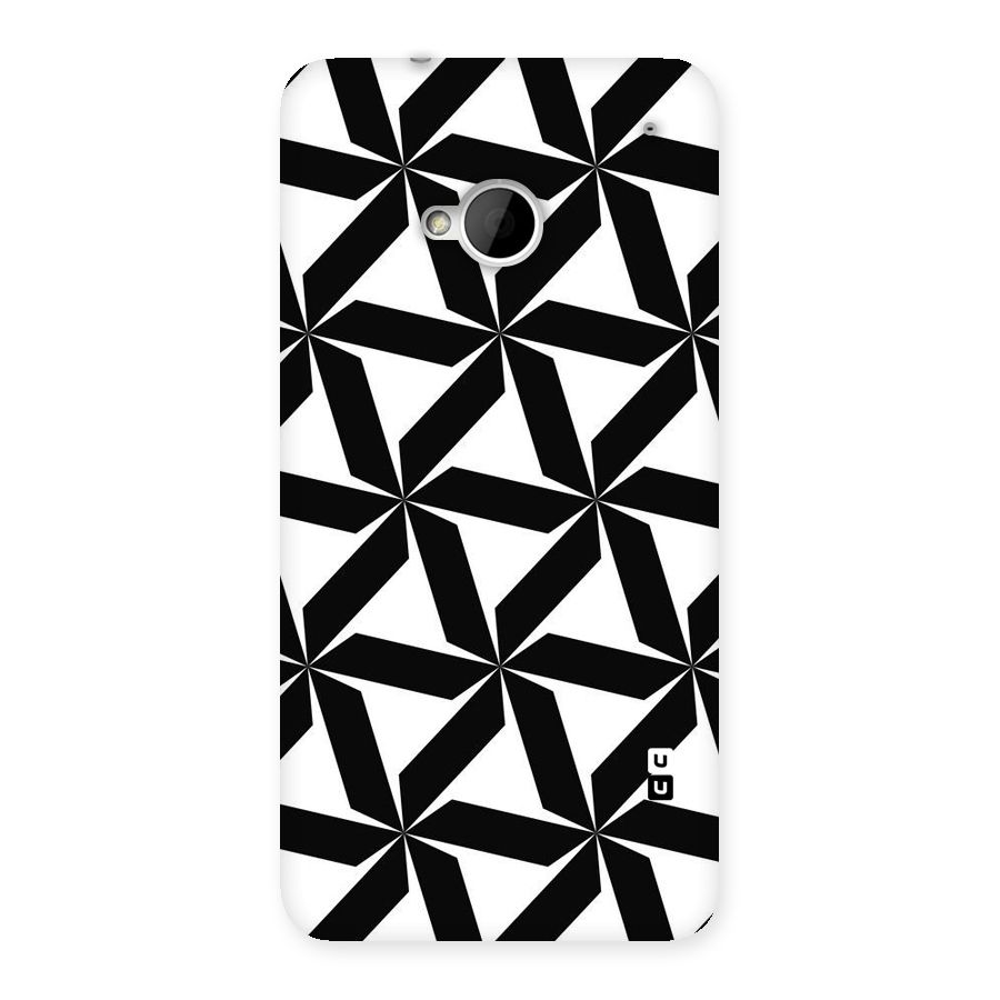 Black White Fan Design Back Case for HTC One M7