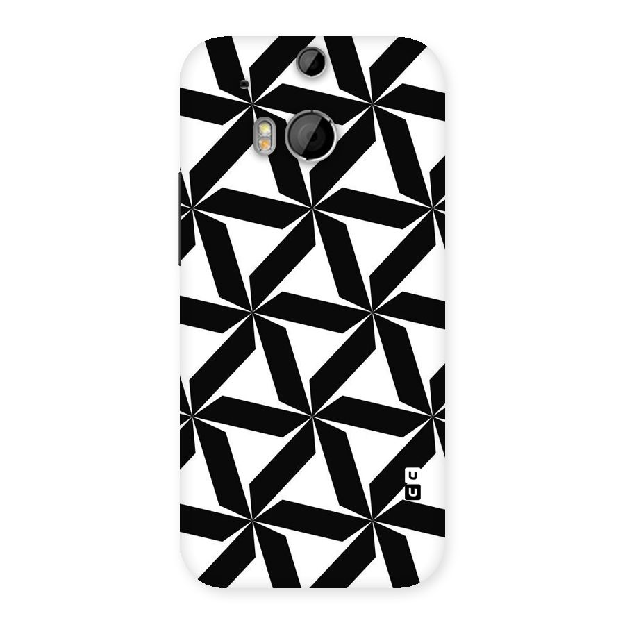 Black White Fan Design Back Case for HTC One M8