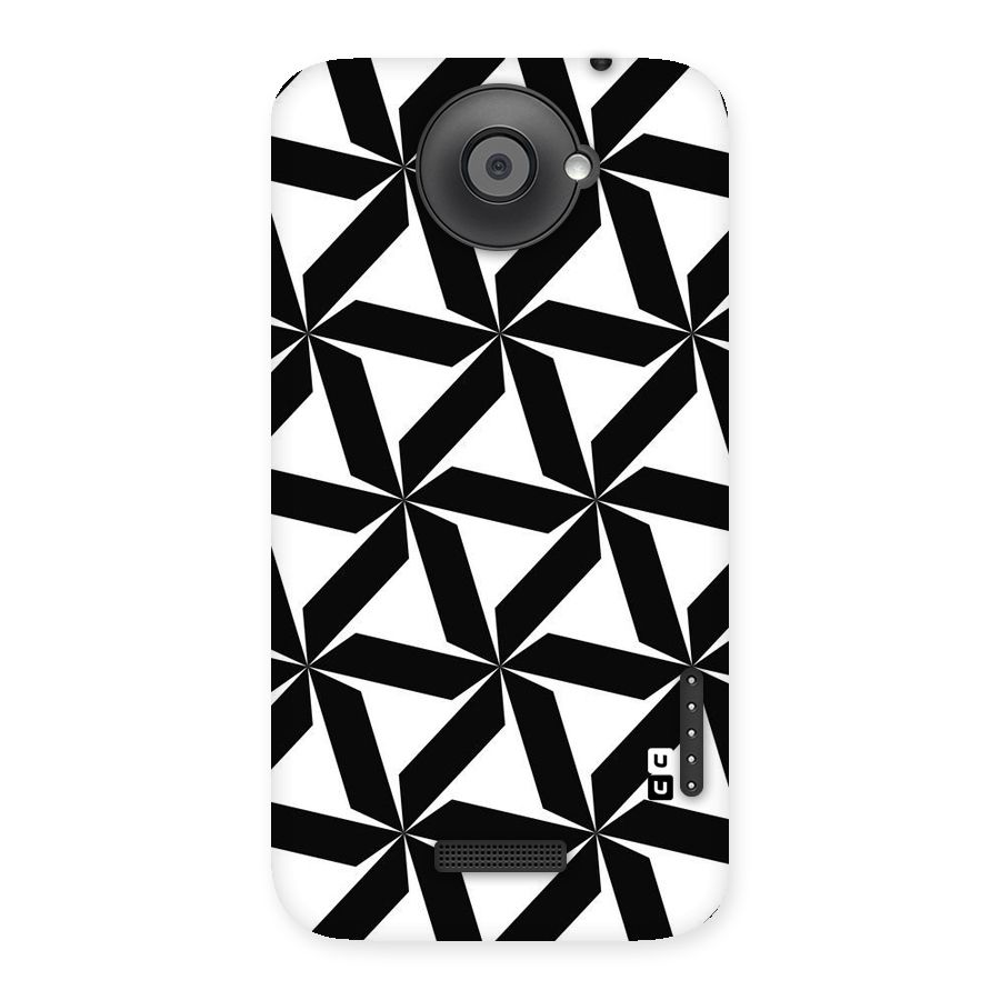Black White Fan Design Back Case for HTC One X