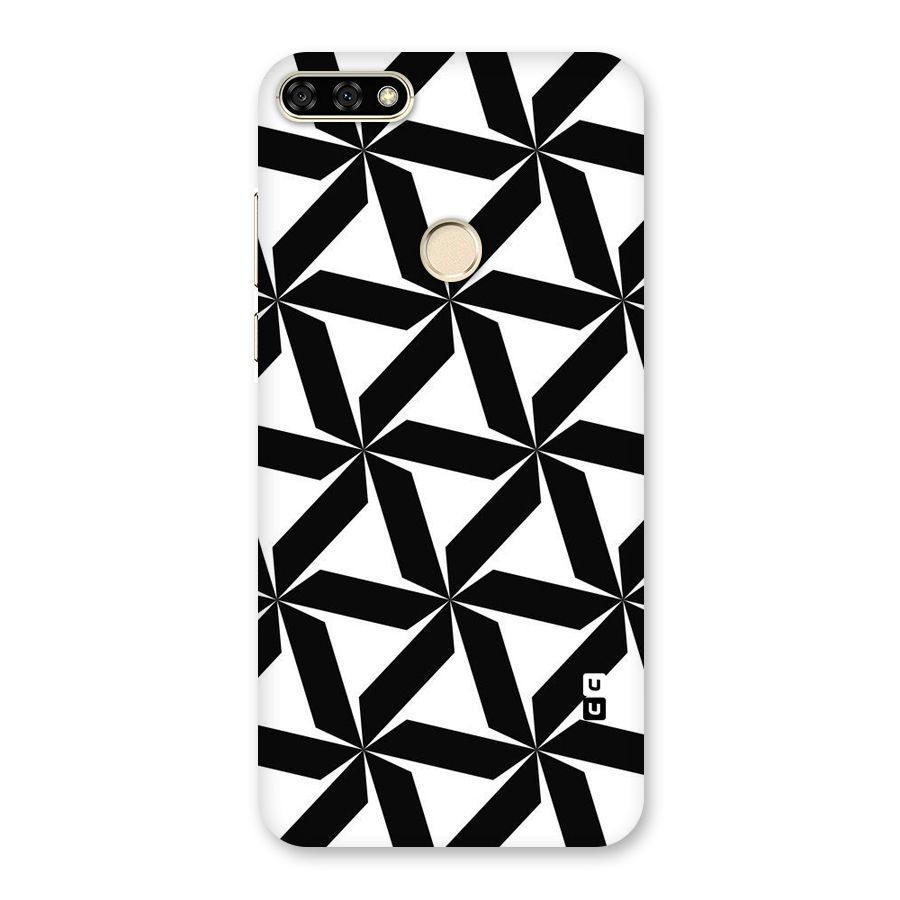 Black White Fan Design Back Case for Honor 7A