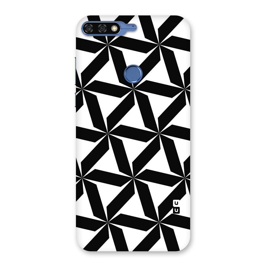 Black White Fan Design Back Case for Honor 7C