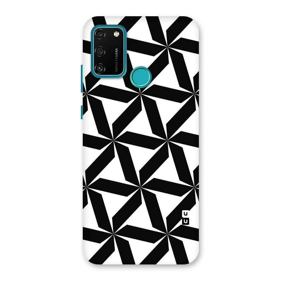 Black White Fan Design Back Case for Honor 9A