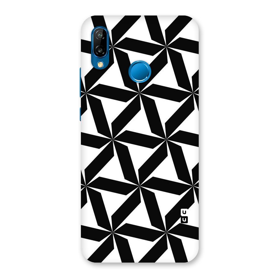 Black White Fan Design Back Case for Huawei P20 Lite