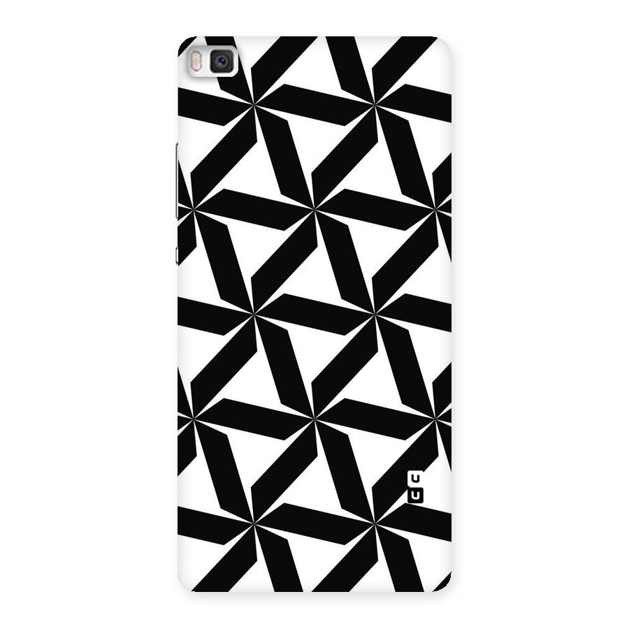 Black White Fan Design Back Case for Huawei P8