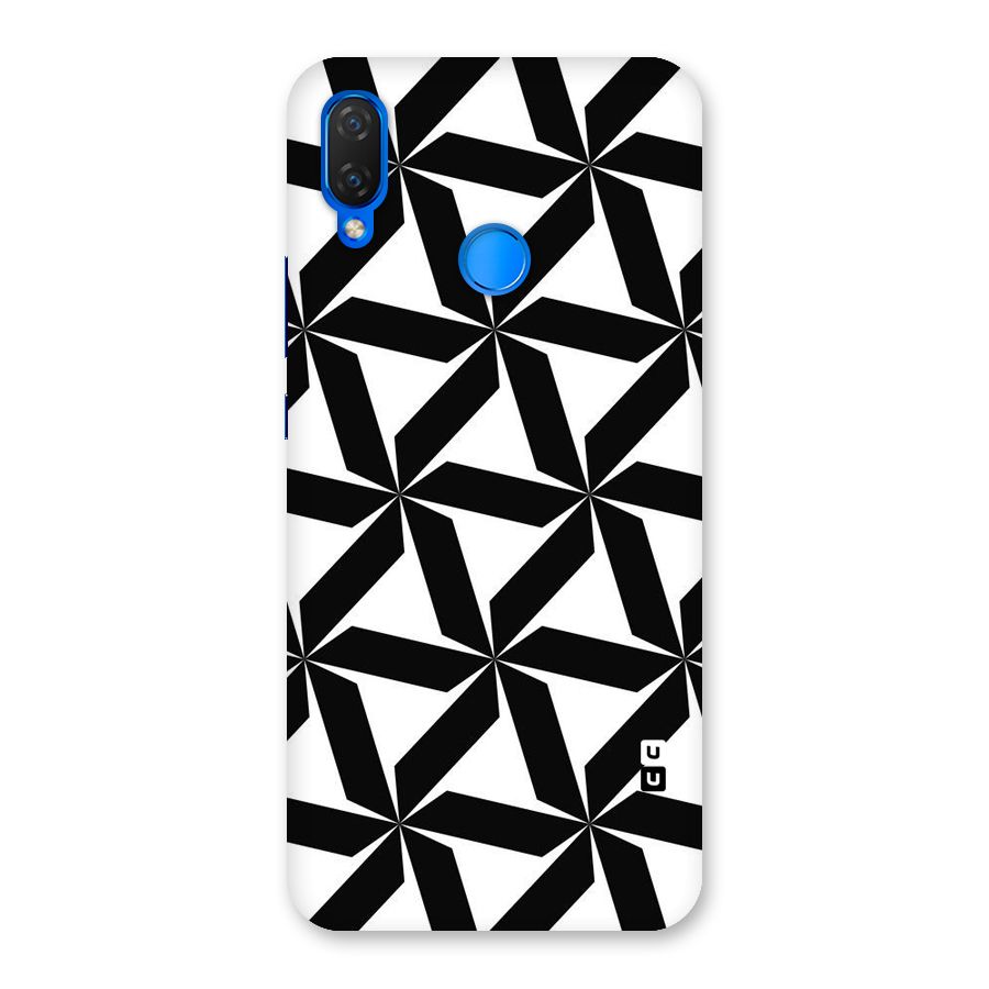 Black White Fan Design Back Case for Huawei P Smart+