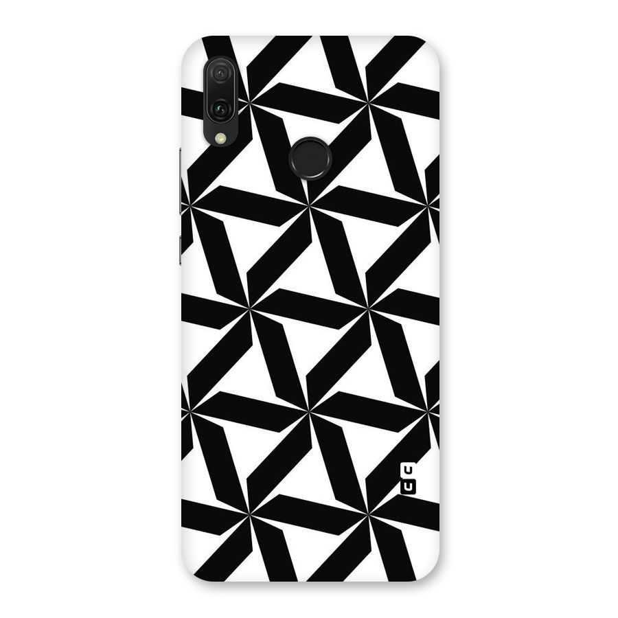 Black White Fan Design Back Case for Huawei Y9 (2019)