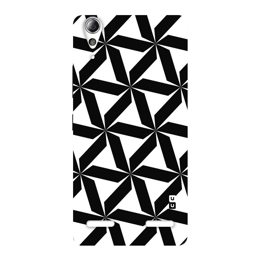 Black White Fan Design Back Case for Lenovo A6000