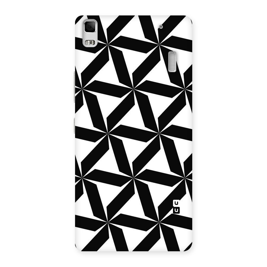 Black White Fan Design Back Case for Lenovo A7000