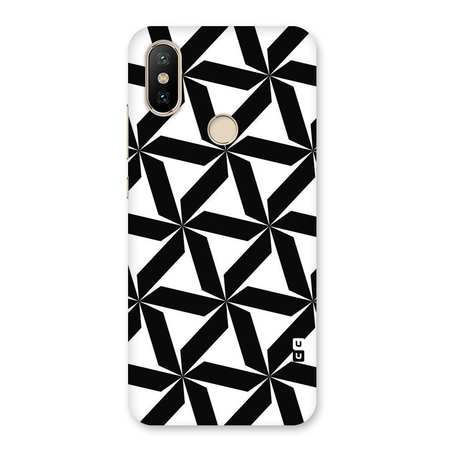 Black White Fan Design Back Case for Mi A2