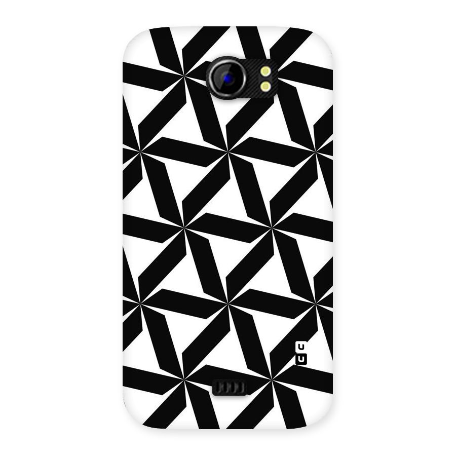 Black White Fan Design Back Case for Micromax Canvas 2 A110