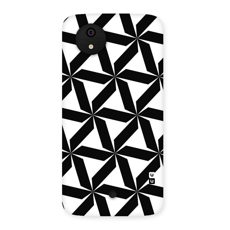 Black White Fan Design Back Case for Micromax Canvas A1
