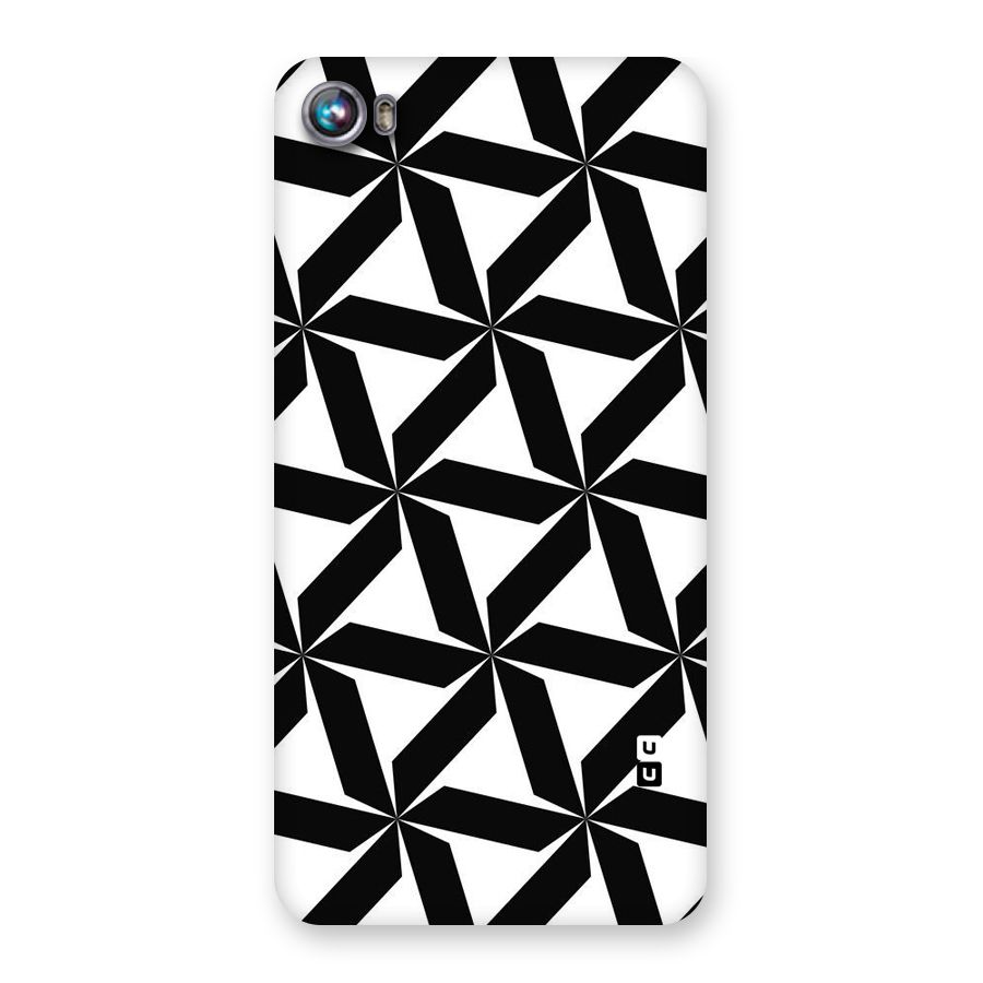 Black White Fan Design Back Case for Micromax Canvas Fire 4 A107