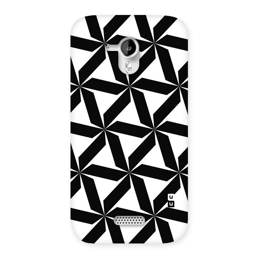 Black White Fan Design Back Case for Micromax Canvas HD A116