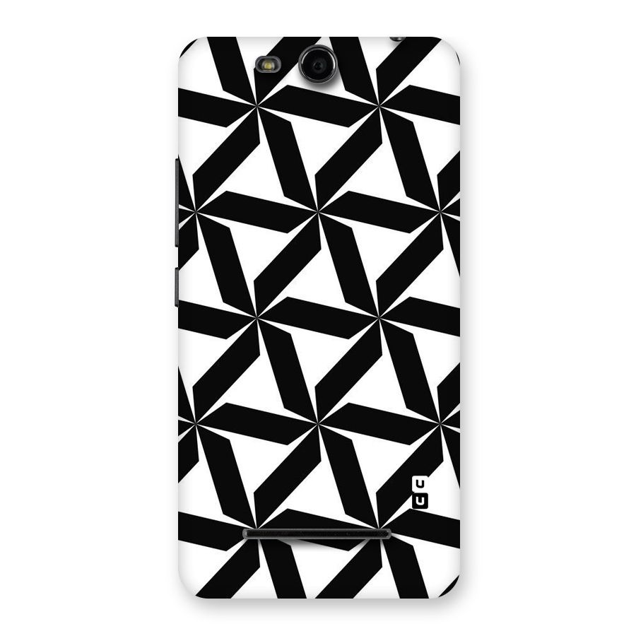 Black White Fan Design Back Case for Micromax Canvas Juice 3 Q392