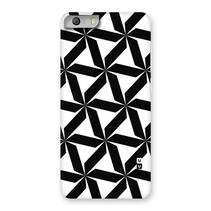 Black White Fan Design Back Case for Micromax Canvas Knight 2