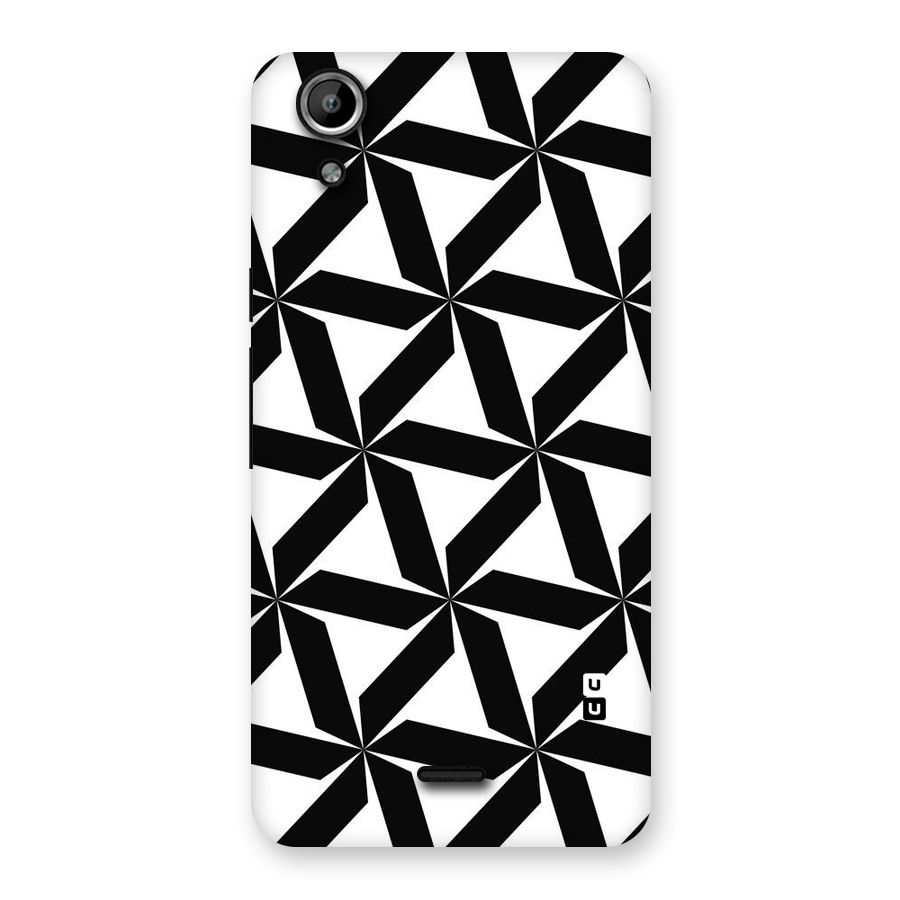 Black White Fan Design Back Case for Micromax Canvas Selfie Lens Q345