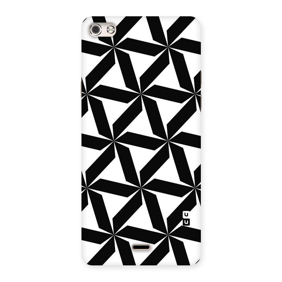 Black White Fan Design Back Case for Micromax Canvas Silver 5