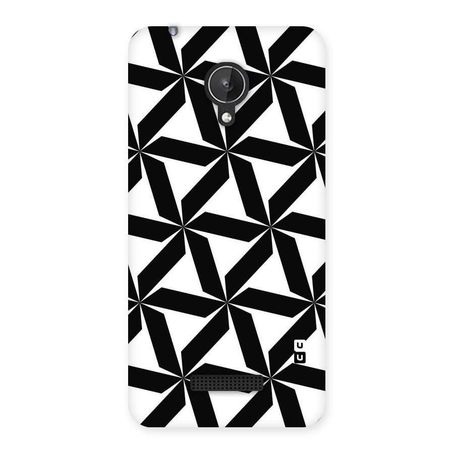 Black White Fan Design Back Case for Micromax Canvas Spark Q380
