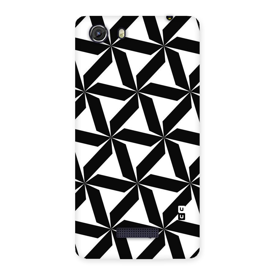 Black White Fan Design Back Case for Micromax Unite 3