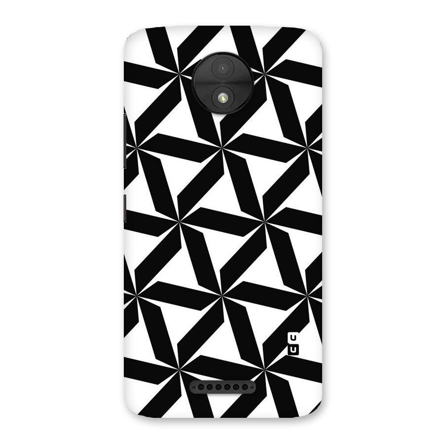 Black White Fan Design Back Case for Moto C