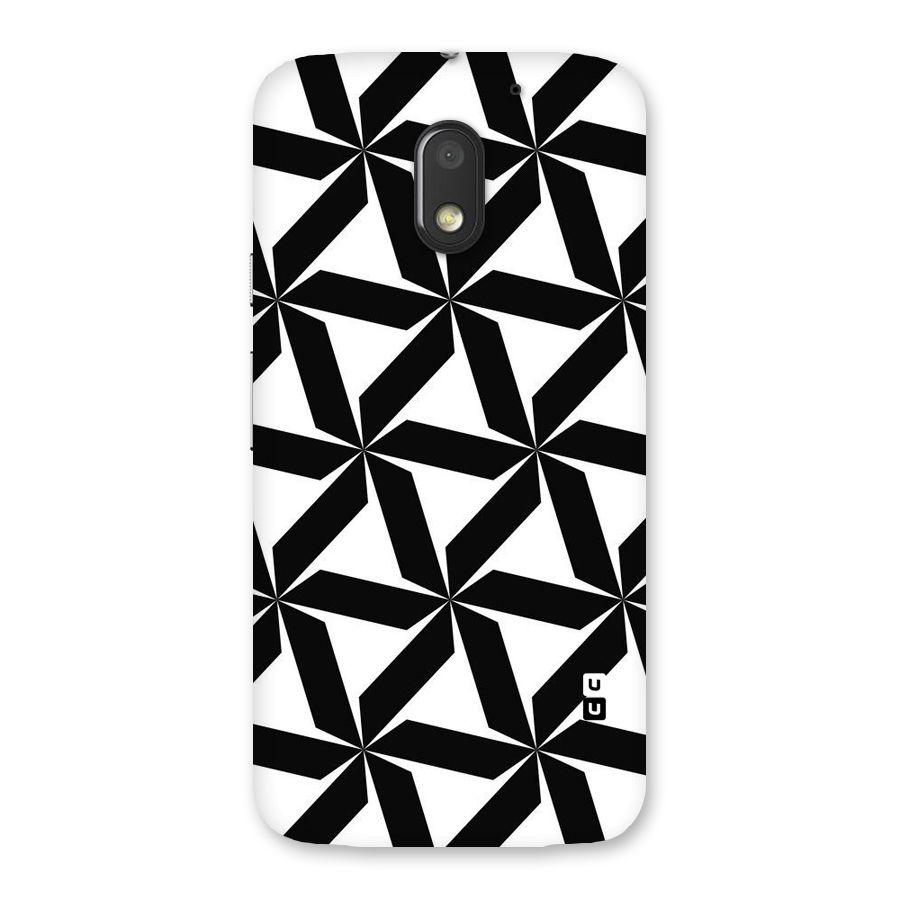 Black White Fan Design Back Case for Moto E3 Power