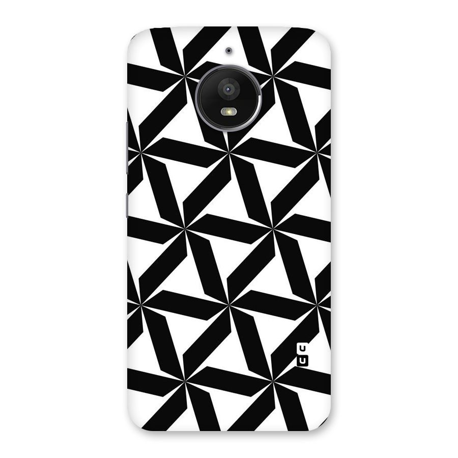 Black White Fan Design Back Case for Moto E4 Plus