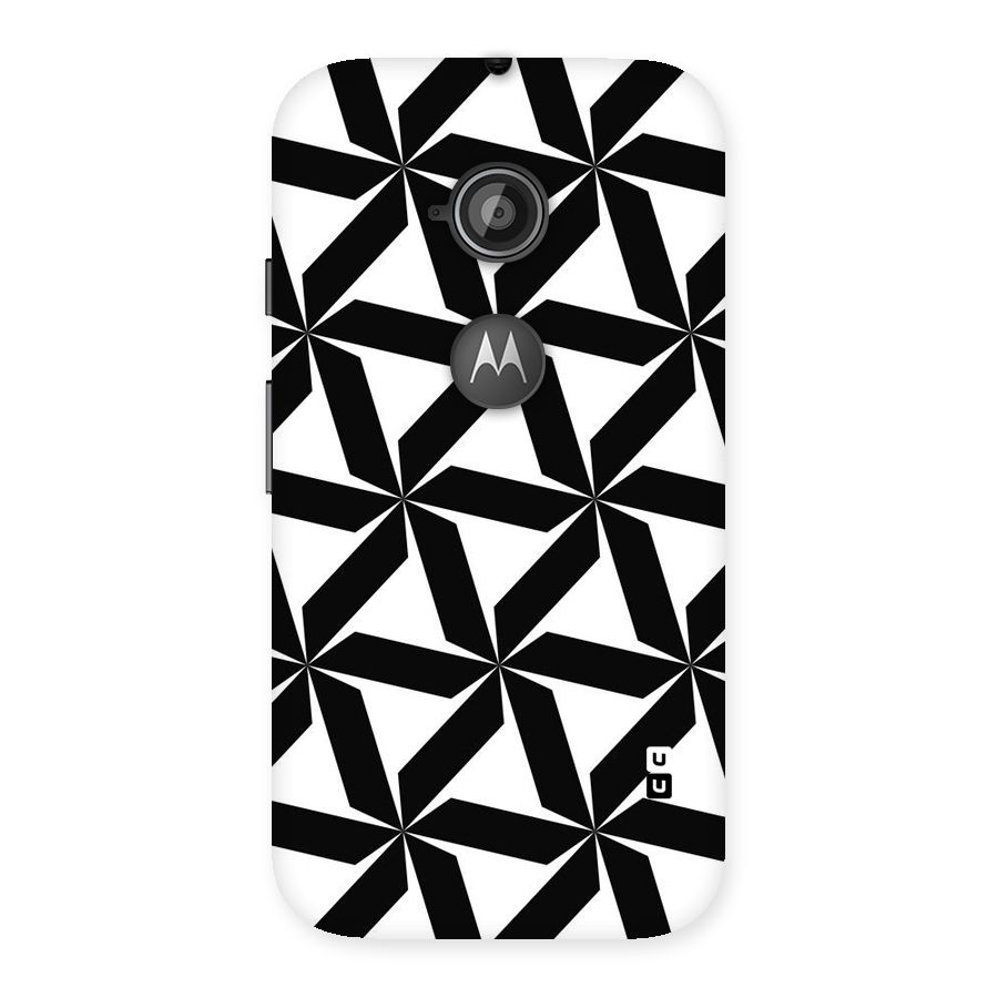 Black White Fan Design Back Case for Moto E 2nd Gen
