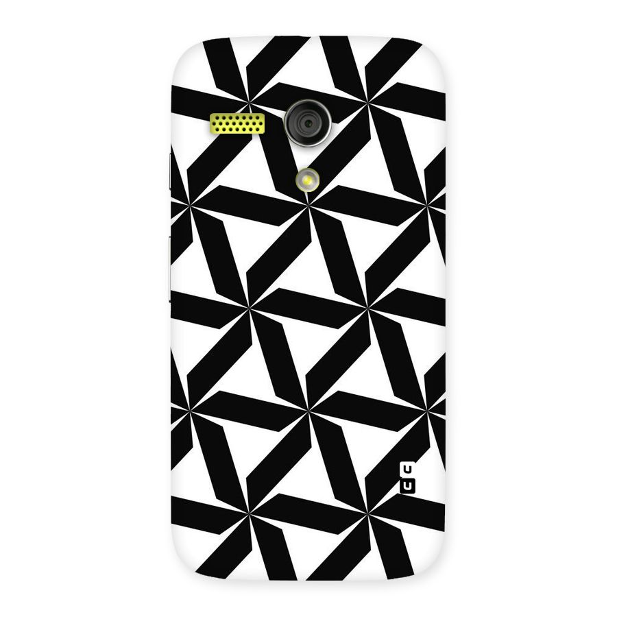 Black White Fan Design Back Case for Moto G