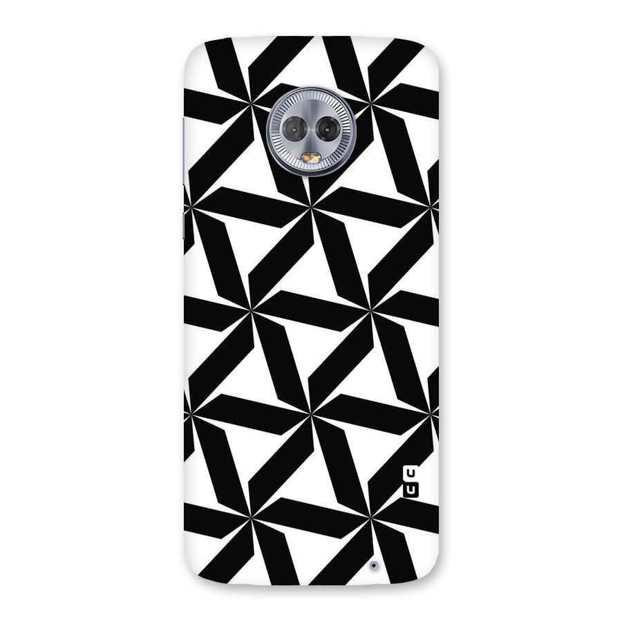Black White Fan Design Back Case for Moto G6 Plus
