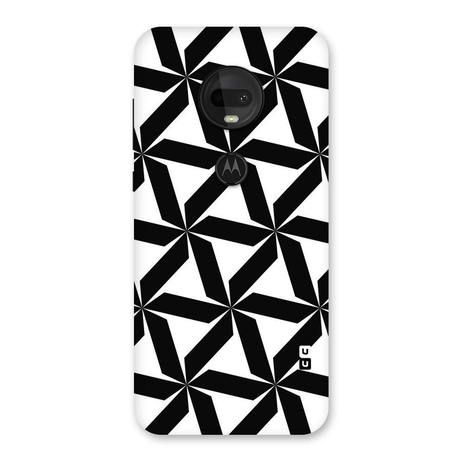 Black White Fan Design Back Case for Moto G7