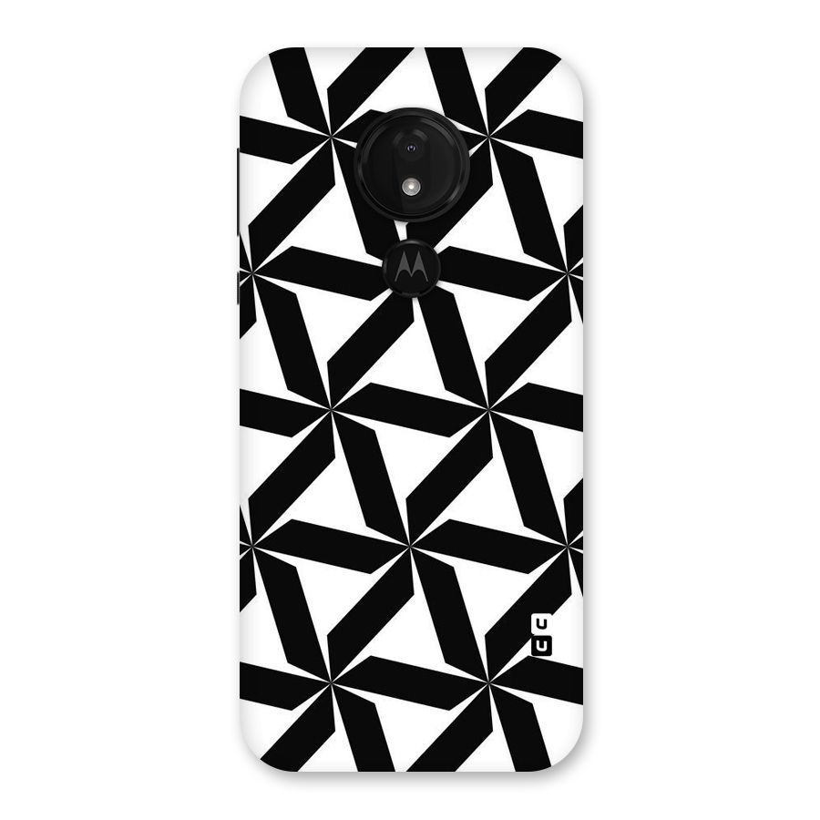 Black White Fan Design Back Case for Moto G7 Power