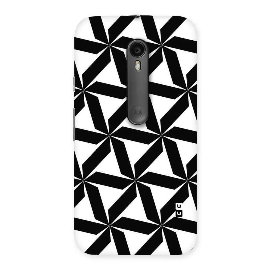 Black White Fan Design Back Case for Moto G Turbo