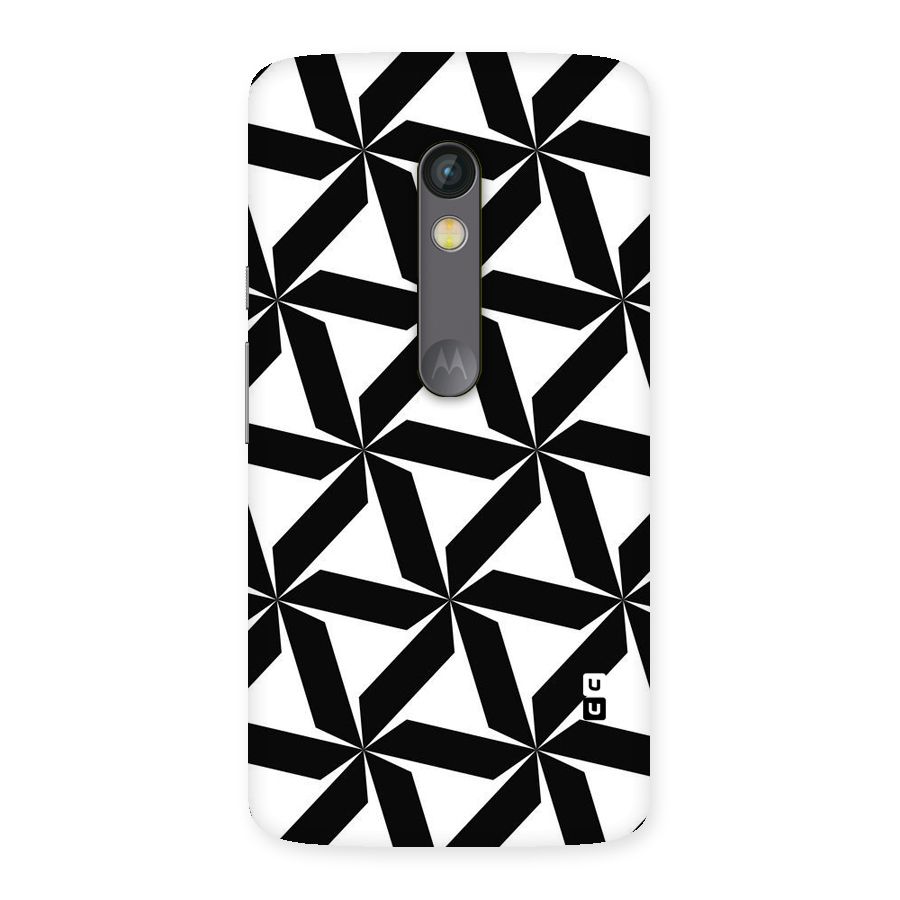 Black White Fan Design Back Case for Moto X Play