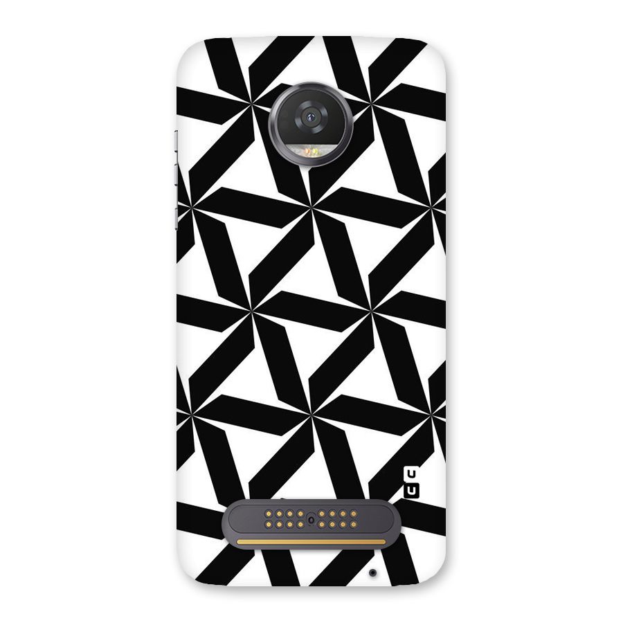 Black White Fan Design Back Case for Moto Z2 Play