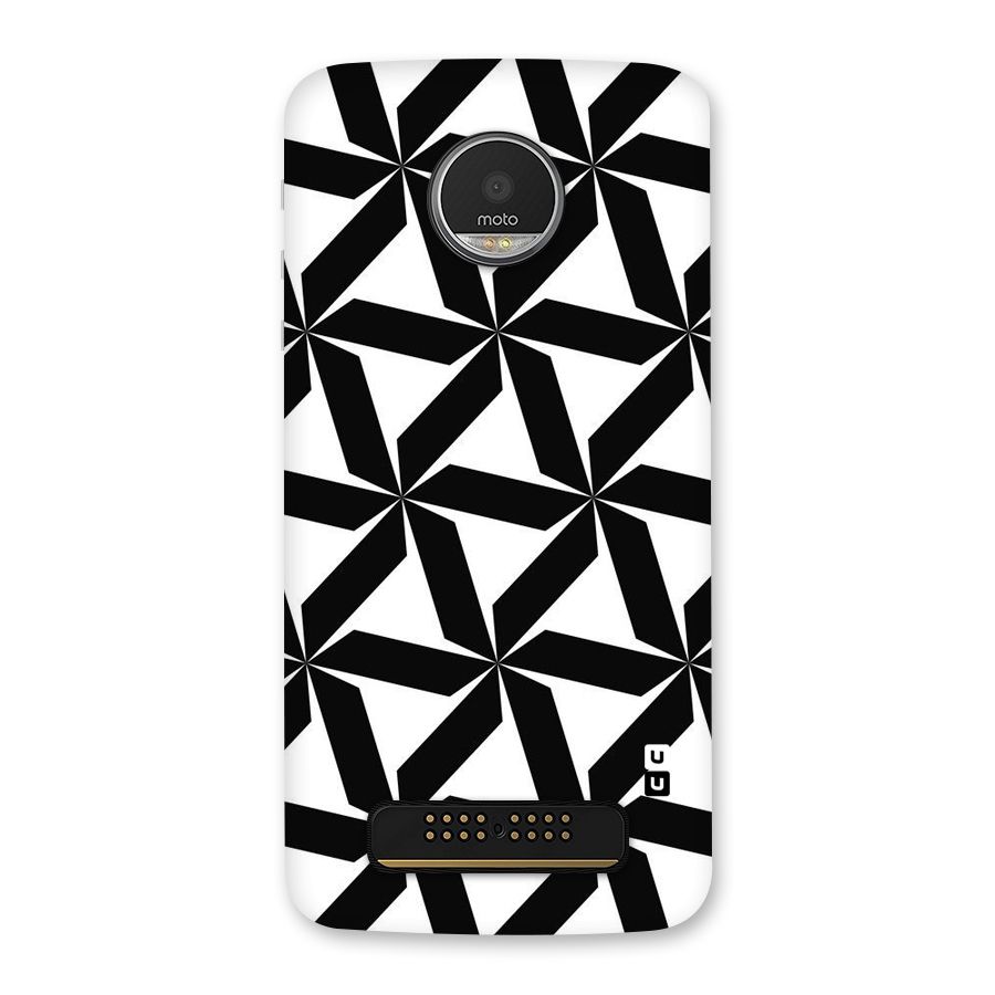Black White Fan Design Back Case for Moto Z Play