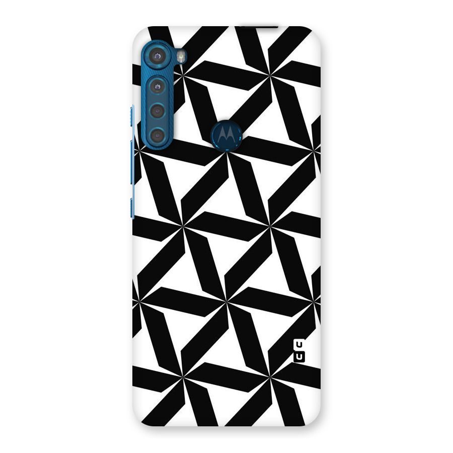 Black White Fan Design Back Case for Motorola One Fusion Plus