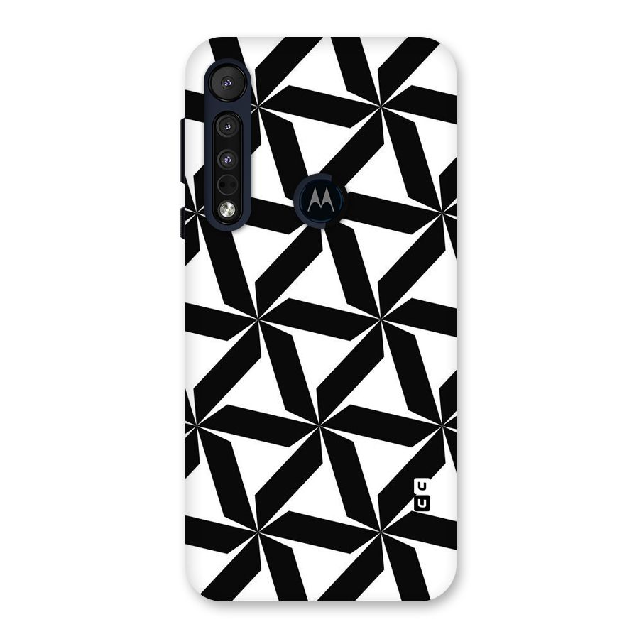 Black White Fan Design Back Case for Motorola One Macro