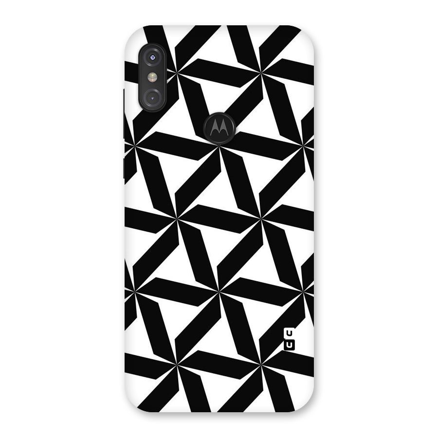 Black White Fan Design Back Case for Motorola One Power