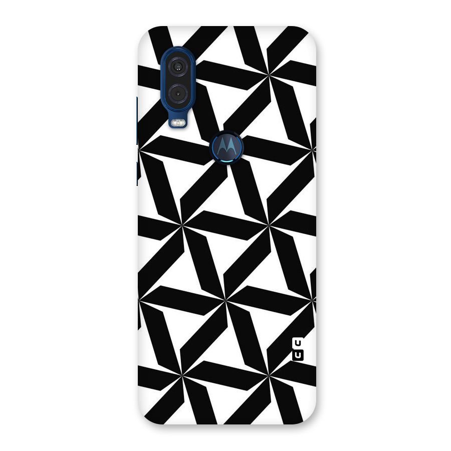 Black White Fan Design Back Case for Motorola One Vision