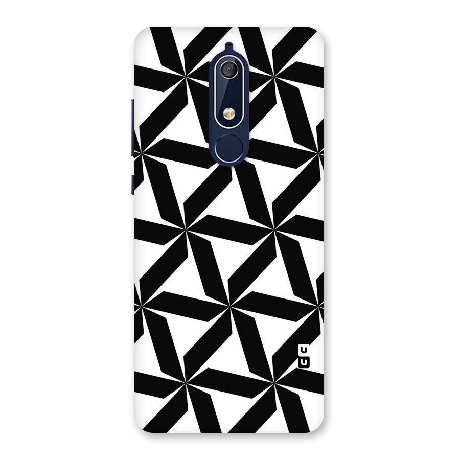 Black White Fan Design Back Case for Nokia 5.1