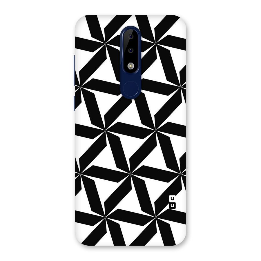 Black White Fan Design Back Case for Nokia 5.1 Plus