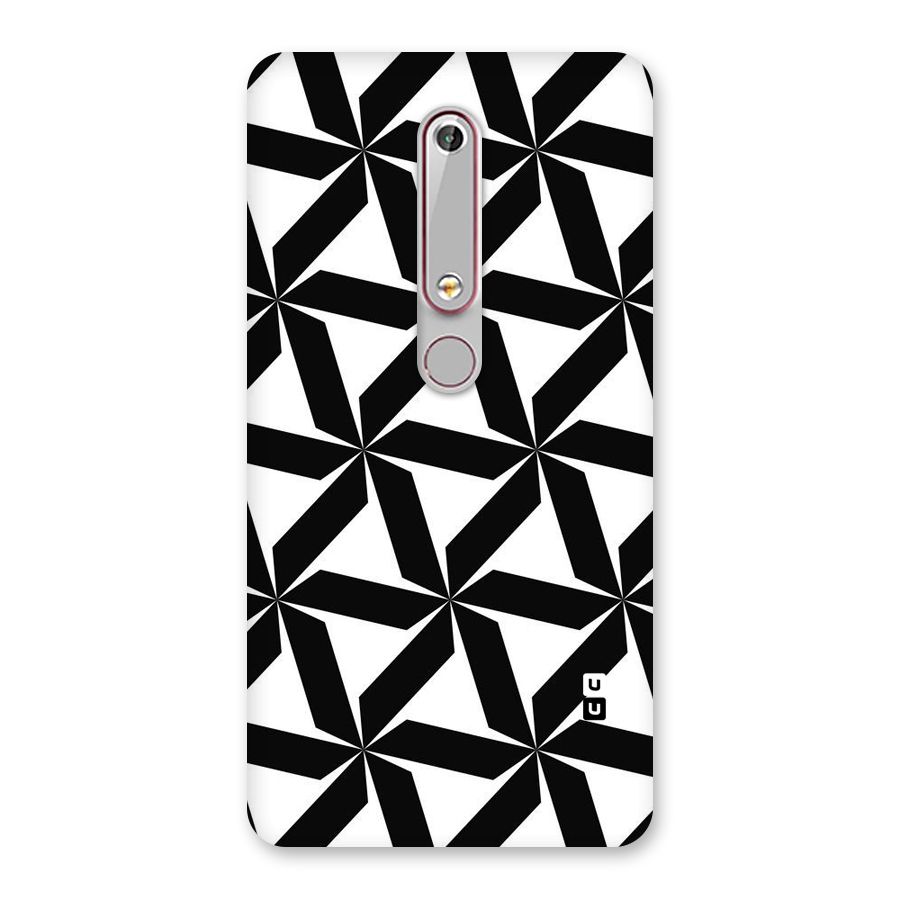 Black White Fan Design Back Case for Nokia 6.1