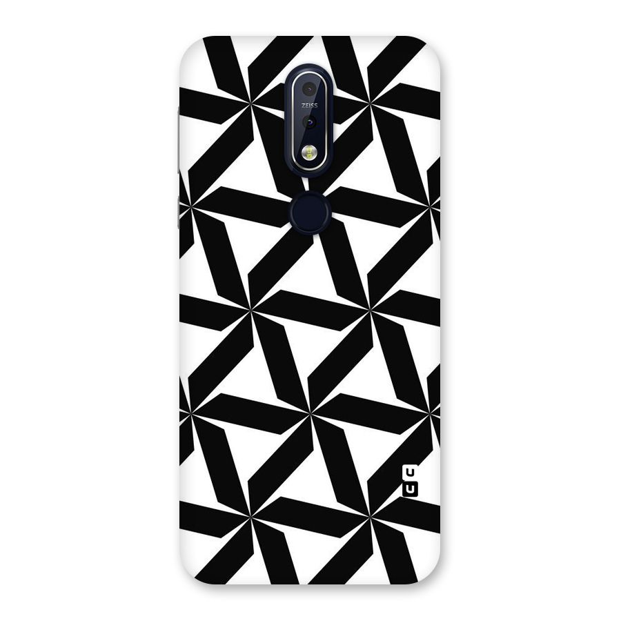 Black White Fan Design Back Case for Nokia 7.1
