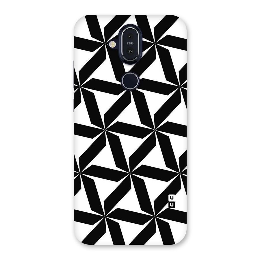 Black White Fan Design Back Case for Nokia 8.1