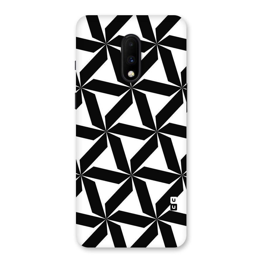 Black White Fan Design Back Case for OnePlus 7
